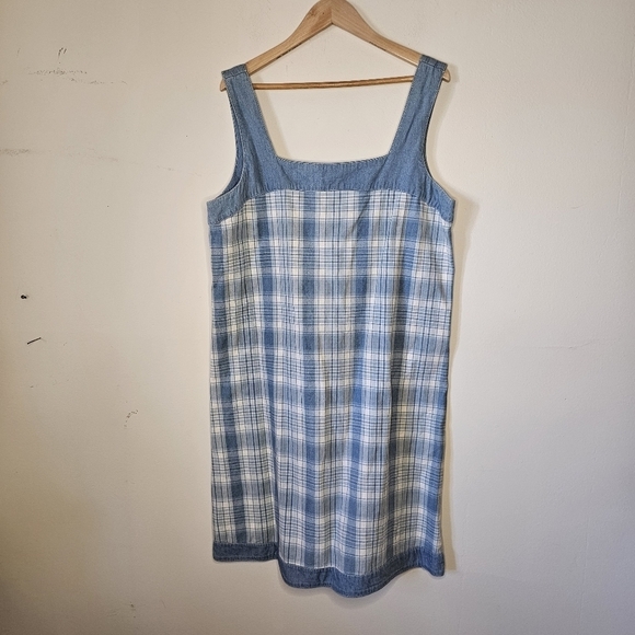 MATCH Vintage Plaid Jumper Dress Size 14 Made in USA 100% Cotton - Picture 8 of 8